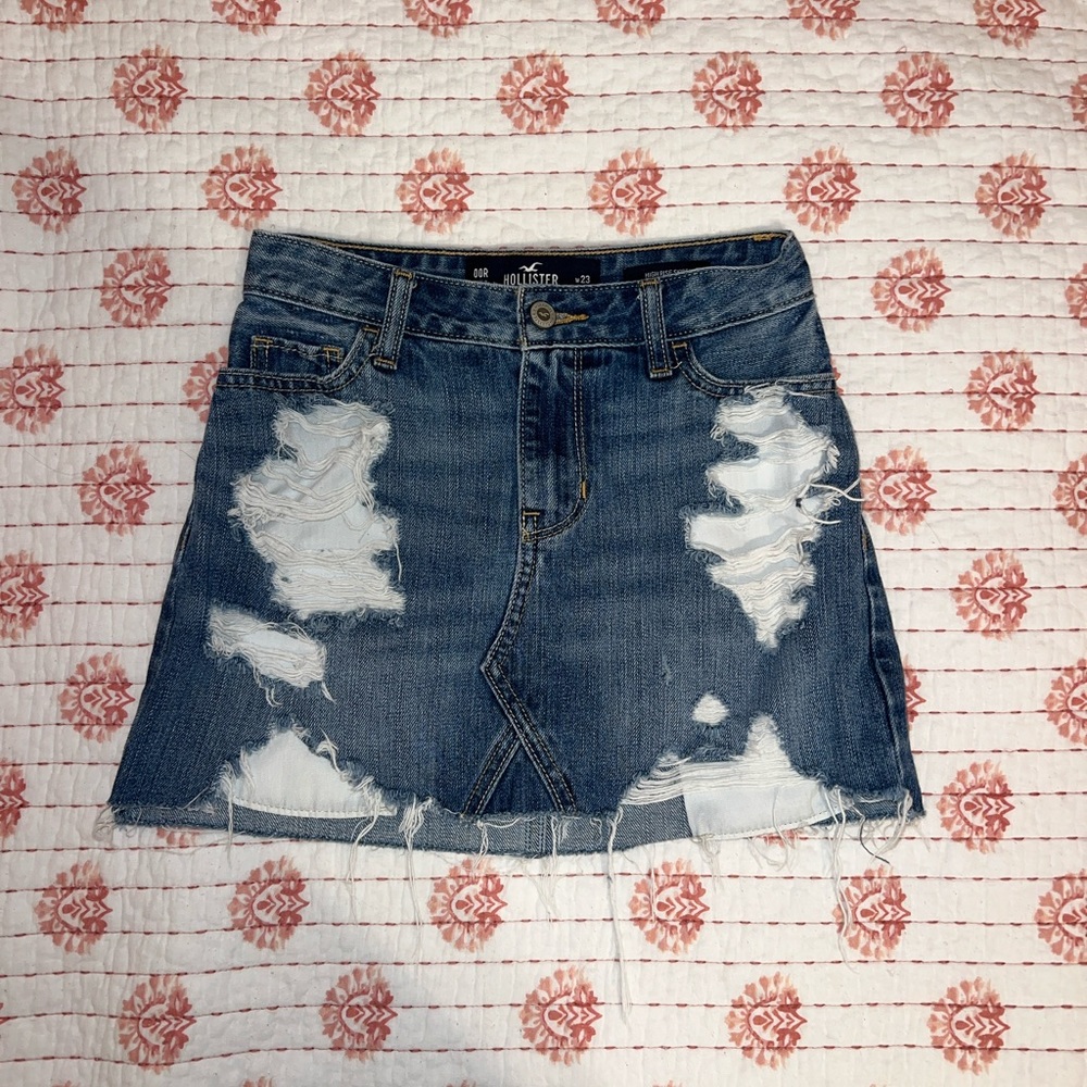 Hollister Jean Denim Mini Skirt!